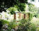 A view from the driveway entrance over the garden